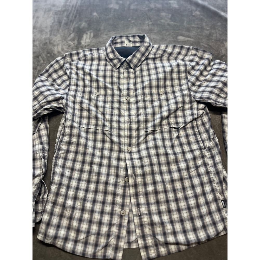 REI Co-op Plaid Button Up Shirt Mens Medium Camping Hiking Outdoor‎